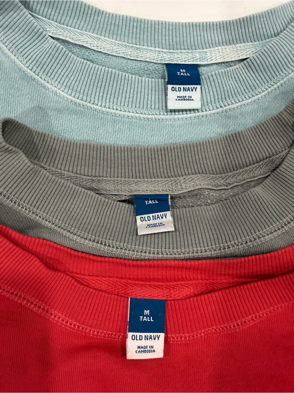 Old Navy Women’s extra long Tunic Tops - Red, Light Blue, Gray, size M Tall